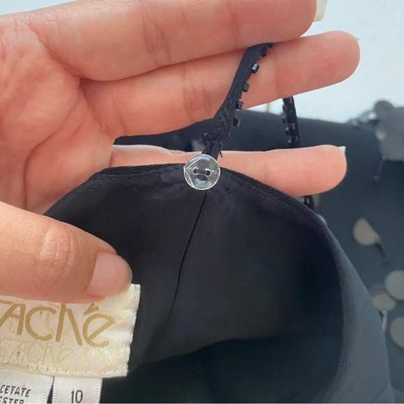 Vintage Cache Cocktail Sequin Dress Sparkle Night Club Mobwife Sz 10 - Picture 7 of 11